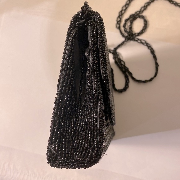Vintage Beaded Evening Clutch Bag Black - Picture 7 of 8